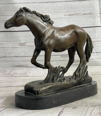 Arabian Horse Trotting in Field Bronze Sculpture
