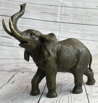 Elephant Bronze Metal Sculpture 11" x 13"