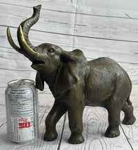 Elephant Bronze Metal Sculpture 11" x 13"