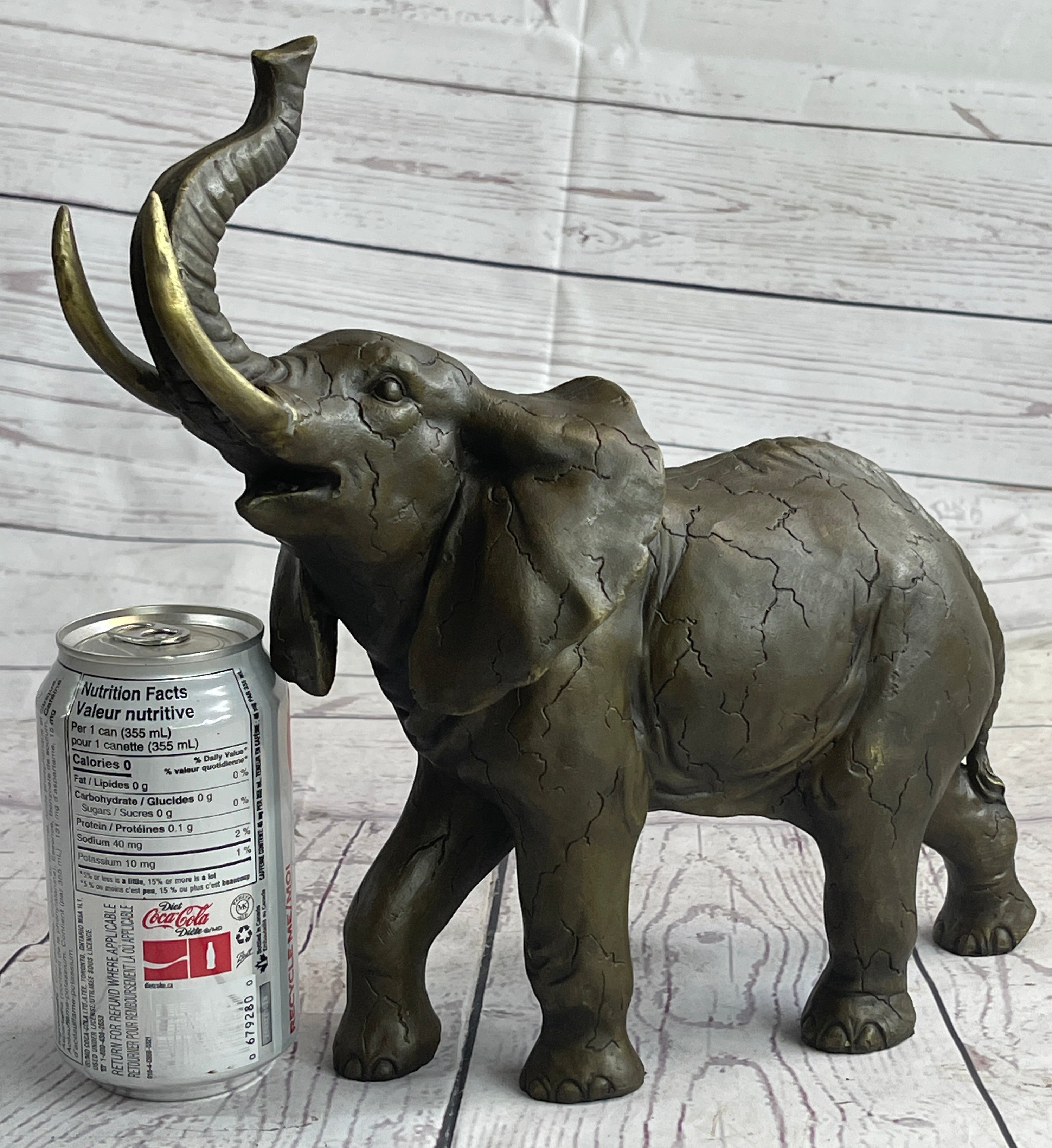 Elephant Bronze Metal Sculpture 11" x 13"