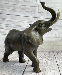 Elephant Bronze Metal Sculpture 11" x 13"