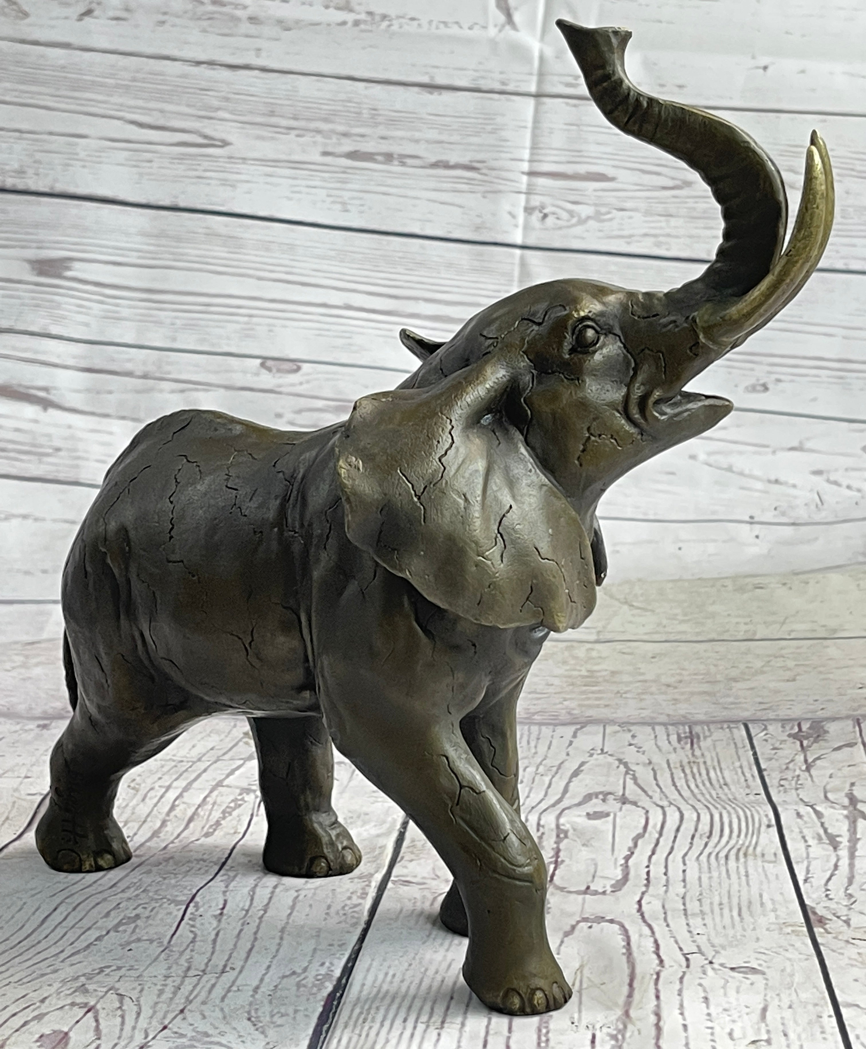 Elephant Bronze Metal Sculpture 11" x 13"