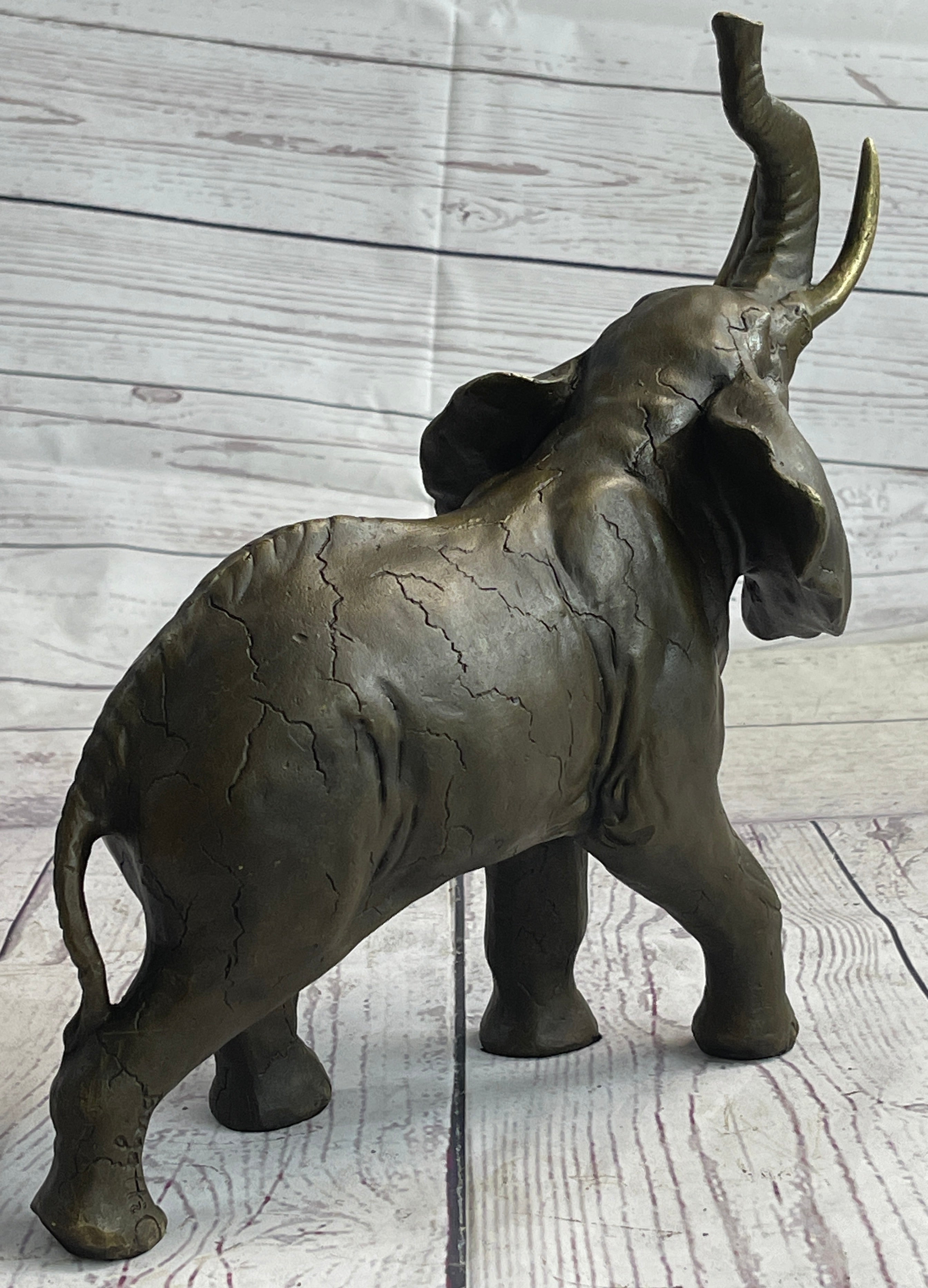 Elephant Bronze Metal Sculpture 11" x 13"