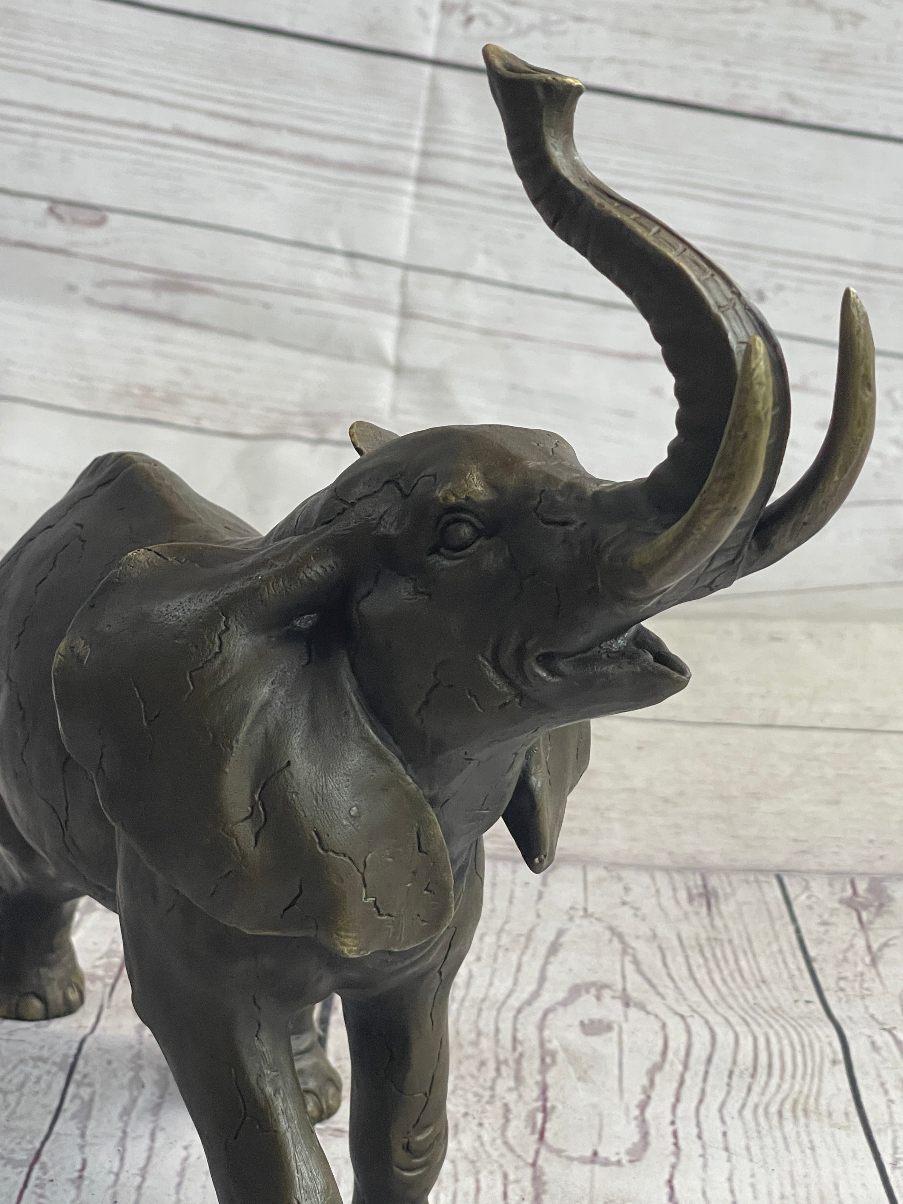 Elephant Bronze Metal Sculpture 11" x 13"