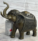 Signed Laughing Elephant Symbol of Luck Bronze Sculpture