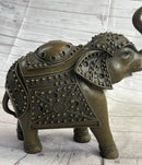 Signed Laughing Elephant Symbol of Luck Bronze Sculpture