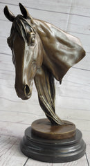 Horse Head Bust Equestrian Bronze Sculpture Signed 13" x 9"