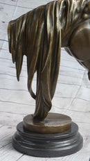 Horse Head Bust Equestrian Bronze Sculpture Signed 13" x 9"