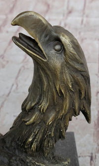 Eagles & Bear Hunting Fish Bronze Sculpture by Milo on Marble
