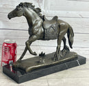 Saddled War Horse Equestrian Bronze Sculpture after PJ Mene