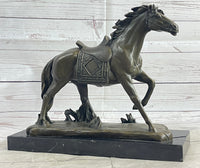 Saddled War Horse Equestrian Bronze Sculpture after PJ Mene