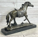 Saddled War Horse Equestrian Bronze Sculpture after PJ Mene