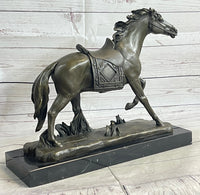 Saddled War Horse Equestrian Bronze Sculpture after PJ Mene