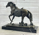 Saddled War Horse Equestrian Bronze Sculpture after PJ Mene