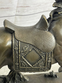 Saddled War Horse Equestrian Bronze Sculpture after PJ Mene