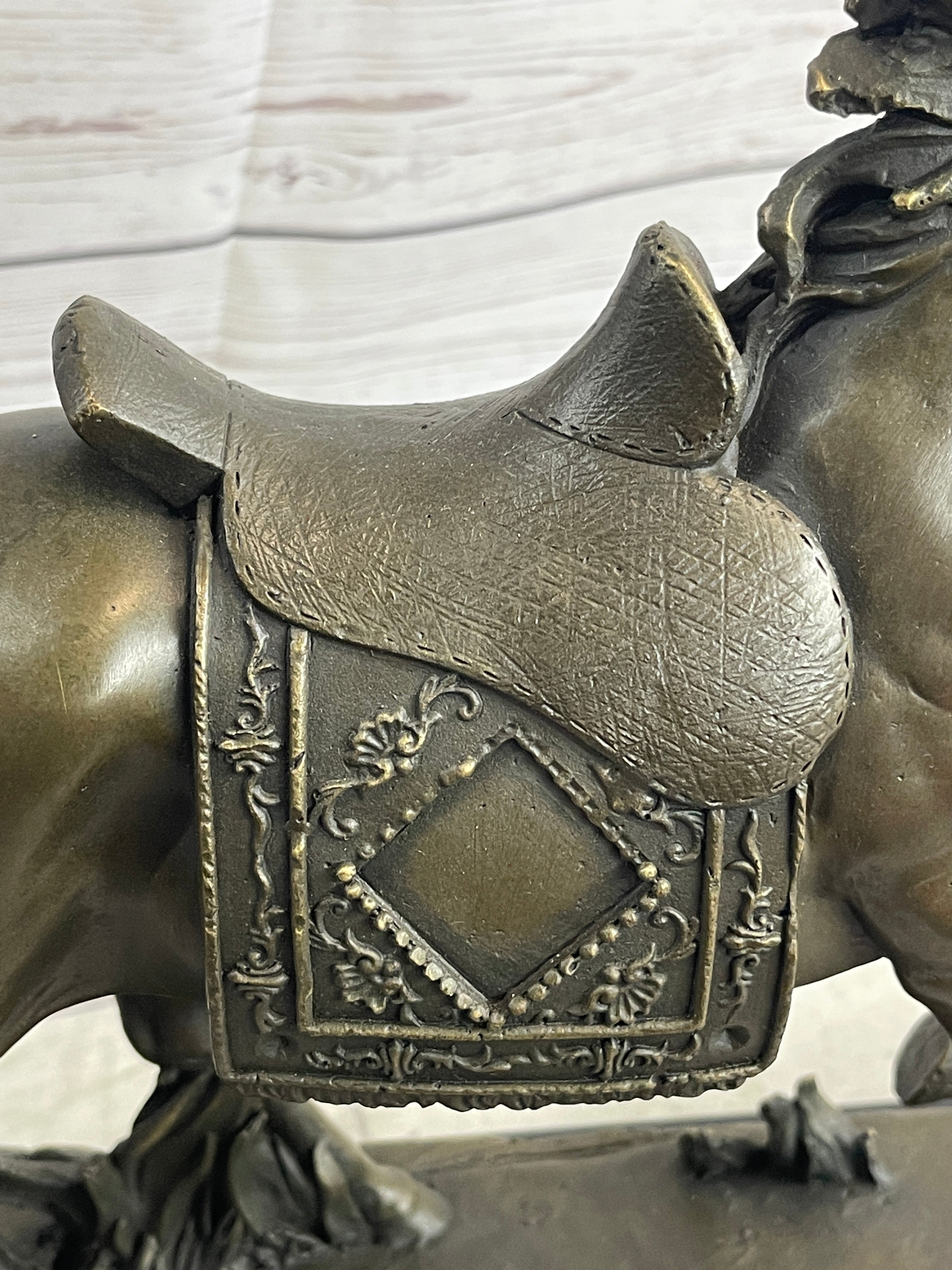 Saddled War Horse Equestrian Bronze Sculpture after PJ Mene