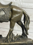 Saddled War Horse Equestrian Bronze Sculpture after PJ Mene