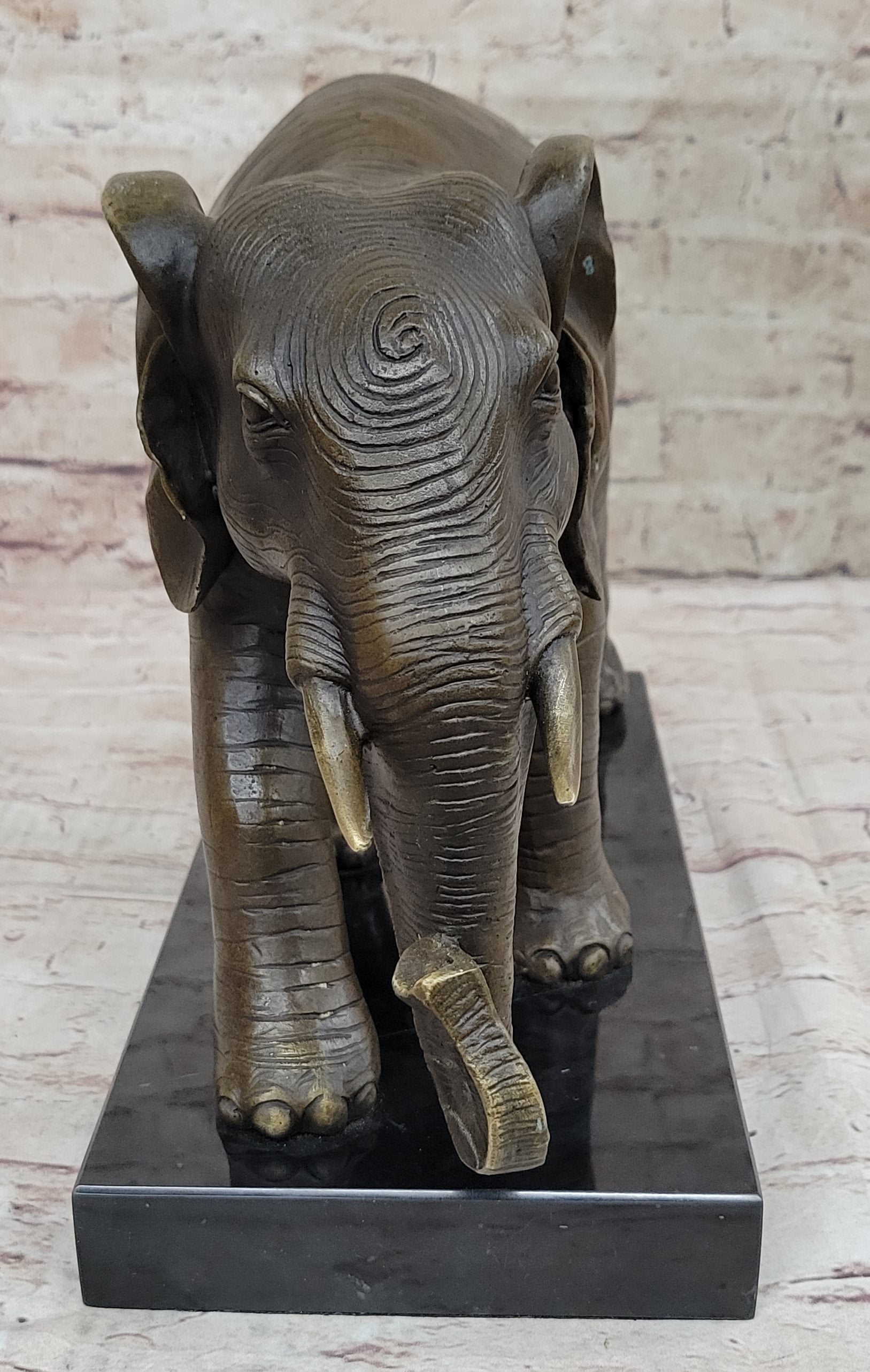 Elephant Bronze Sculpture on Marble Base - Antoine Barye