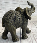 Indian Elephant Bronze Metal Sculpture Signed 8.5" x 12"