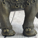 Indian Elephant Bronze Metal Sculpture Signed 8.5" x 12"