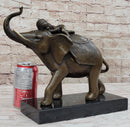Boy Child Sleeping on Indian Elephant Bronze Sculpture
