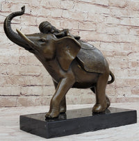Boy Child Sleeping on Indian Elephant Bronze Sculpture