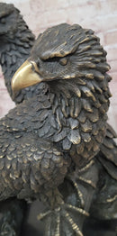 Juvenile American Bald Eagles Bronze Sculpture on Marble Base