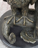 Juvenile American Bald Eagles Bronze Sculpture on Marble Base