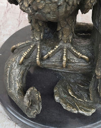 Juvenile American Bald Eagles Bronze Sculpture on Marble Base