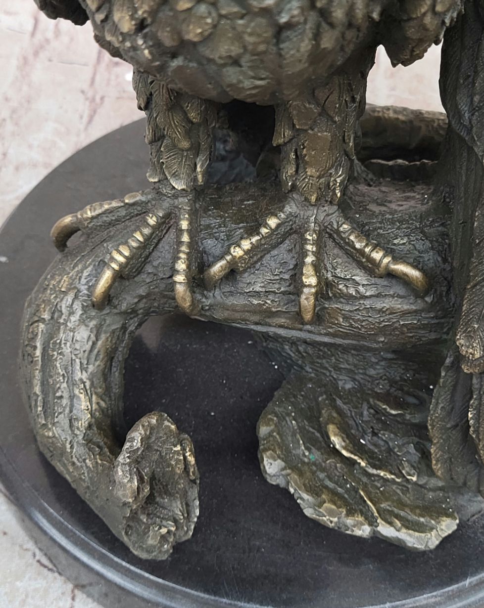 Juvenile American Bald Eagles Bronze Sculpture on Marble Base