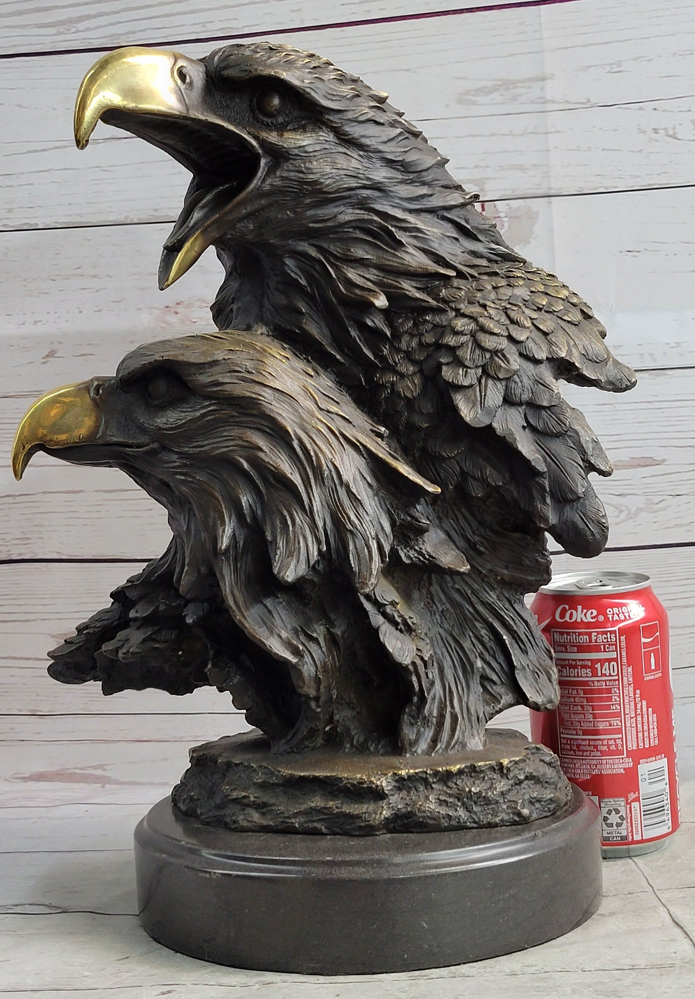 Miguel Lopez Milo Double Eagle Bronze Sculpture