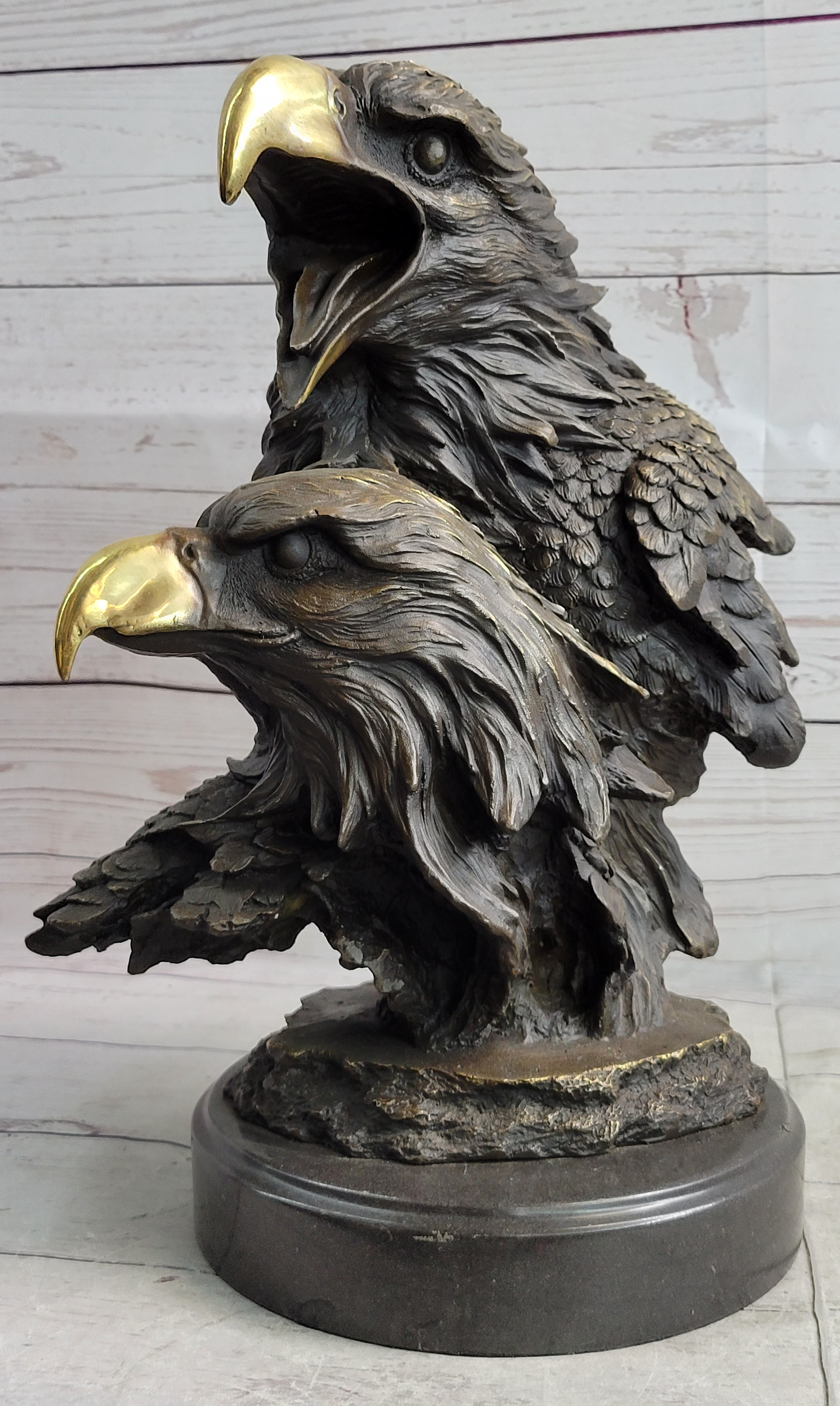 Miguel Lopez Milo Double Eagle Bronze Sculpture