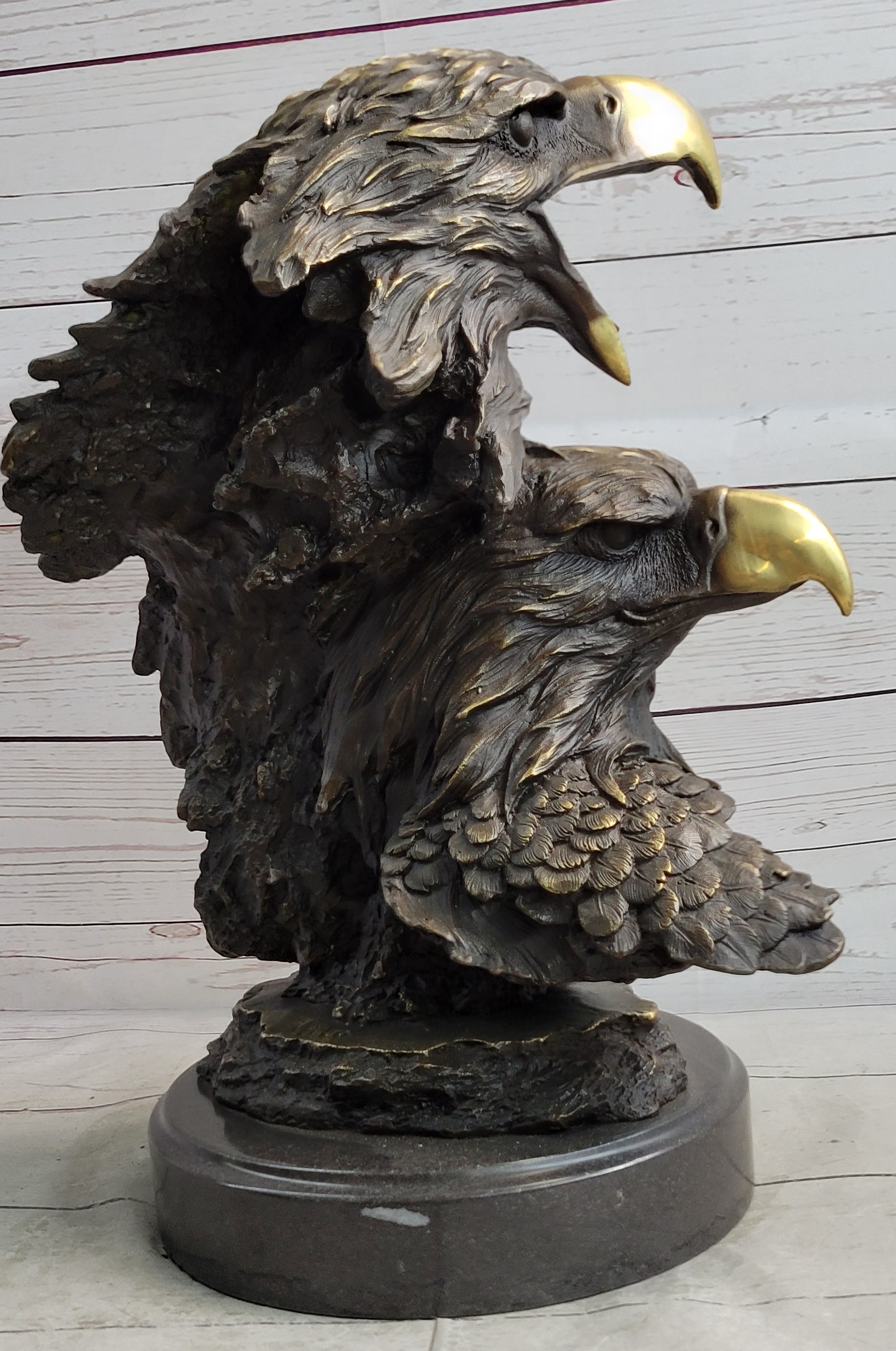 Miguel Lopez Milo Double Eagle Bronze Sculpture