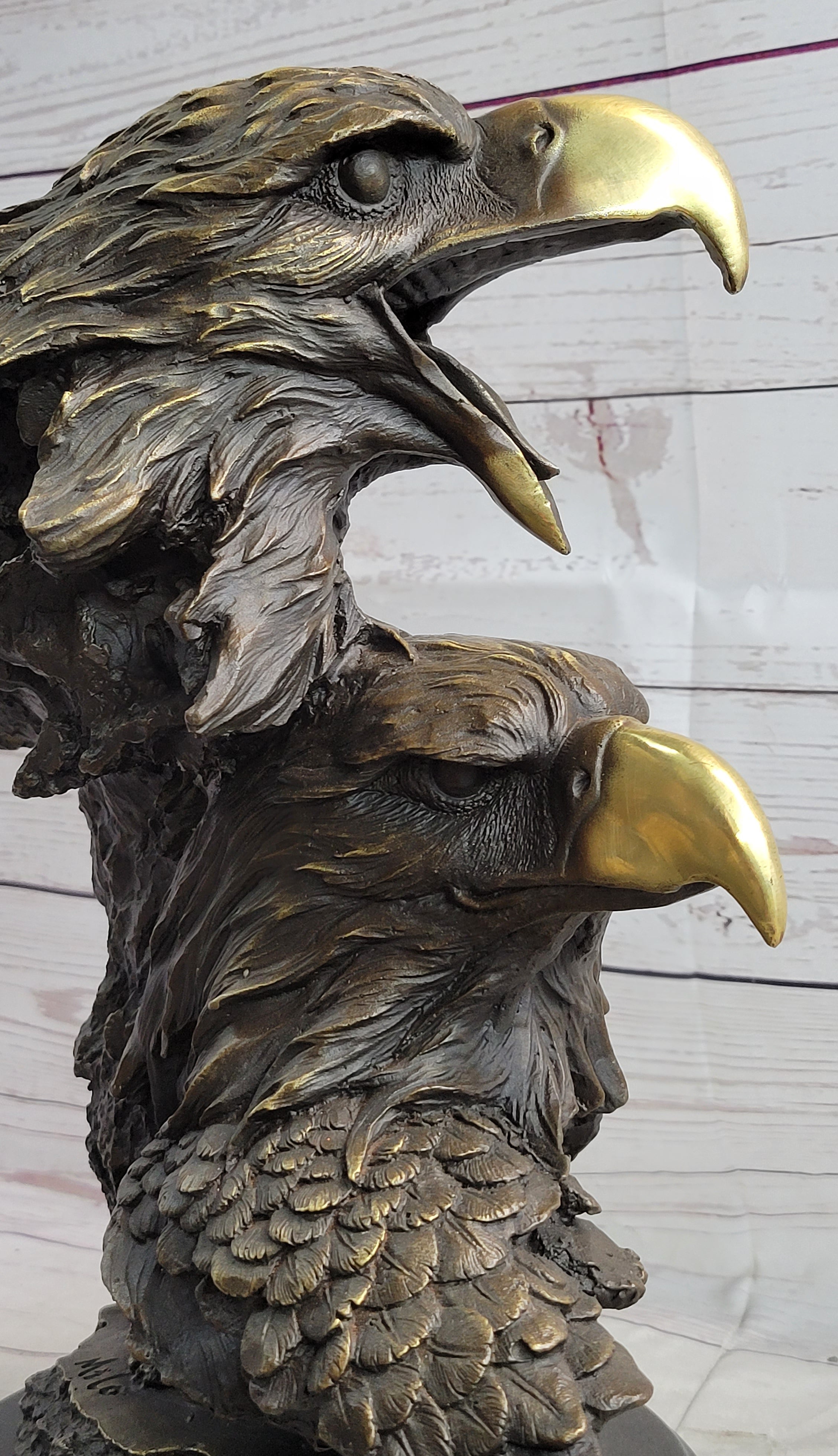 Miguel Lopez Milo Double Eagle Bronze Sculpture