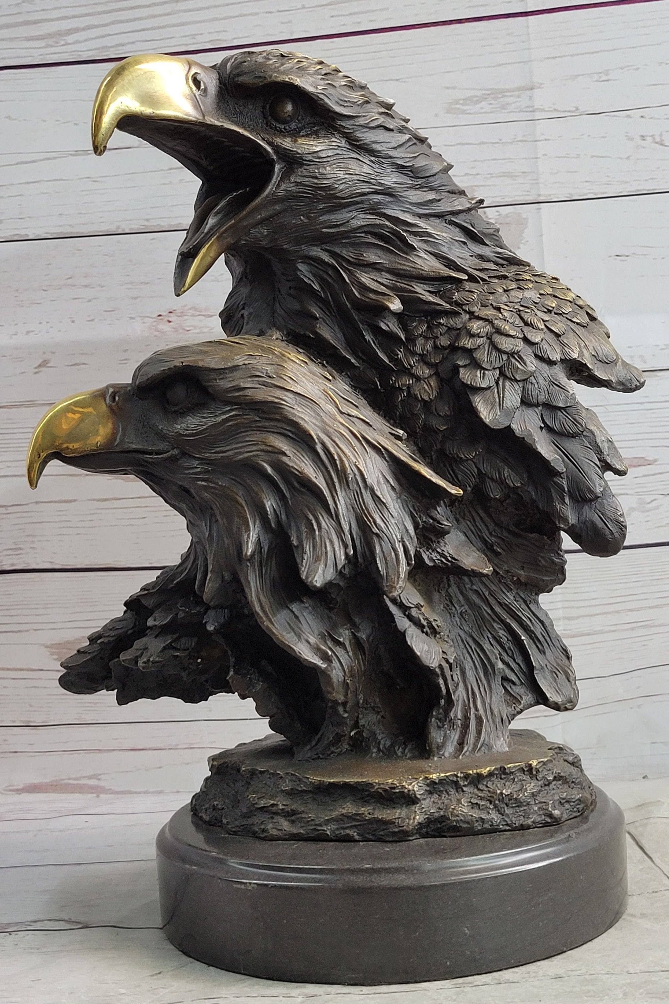 Miguel Lopez Milo Double Eagle Bronze Sculpture