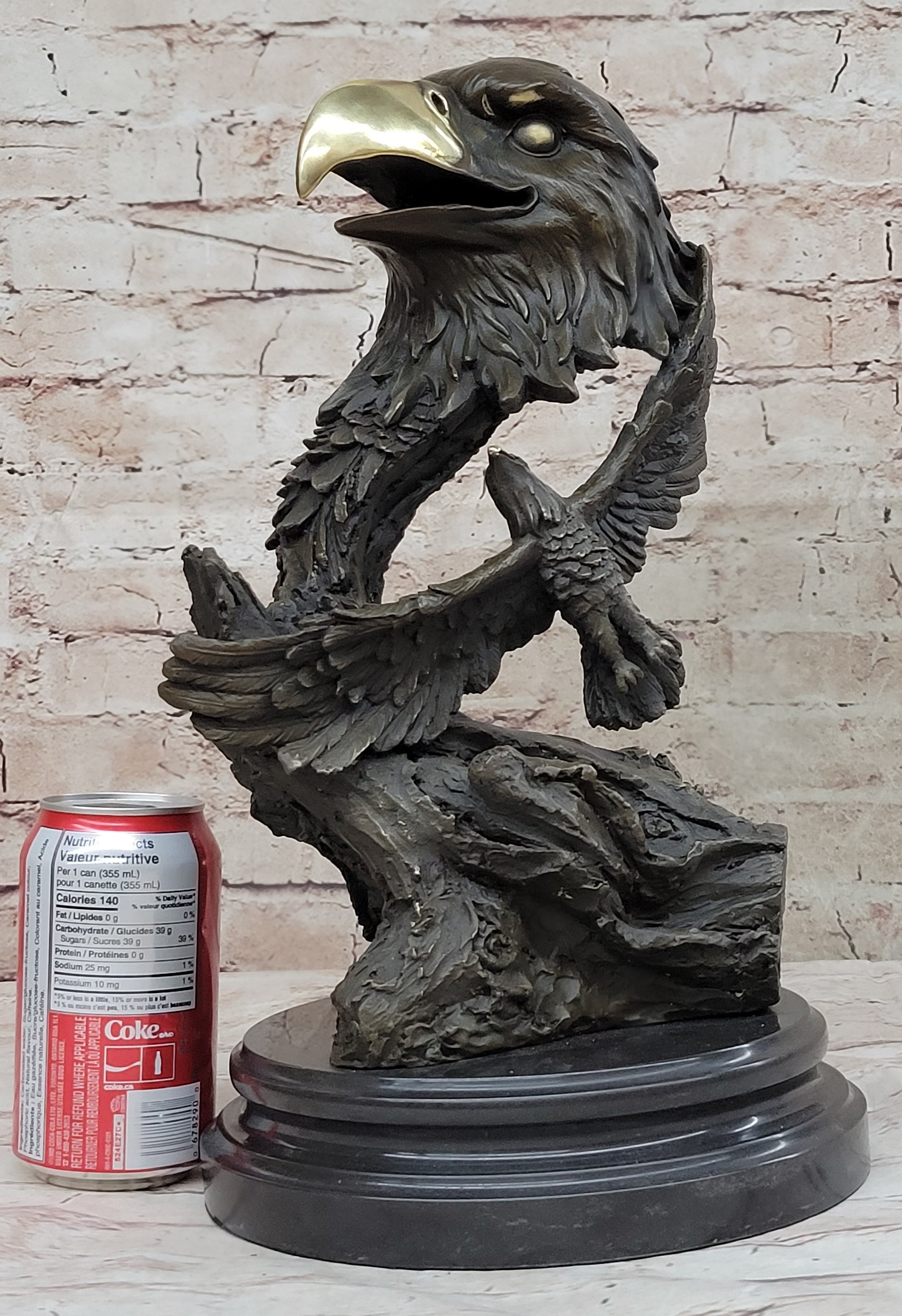 Milo Eagle Falcon Head Genuine Bronze Sculpture