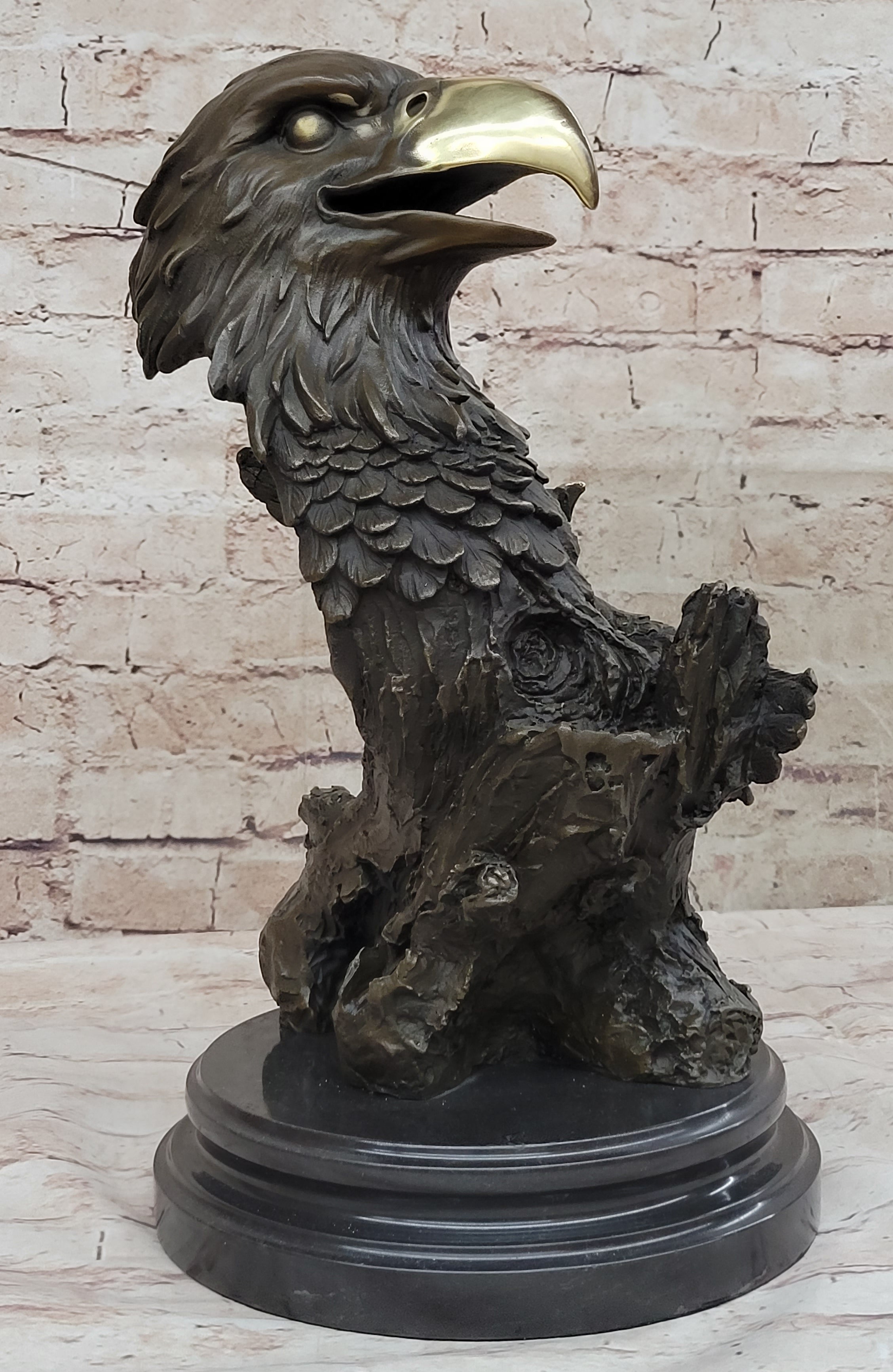 Milo Eagle Falcon Head Genuine Bronze Sculpture