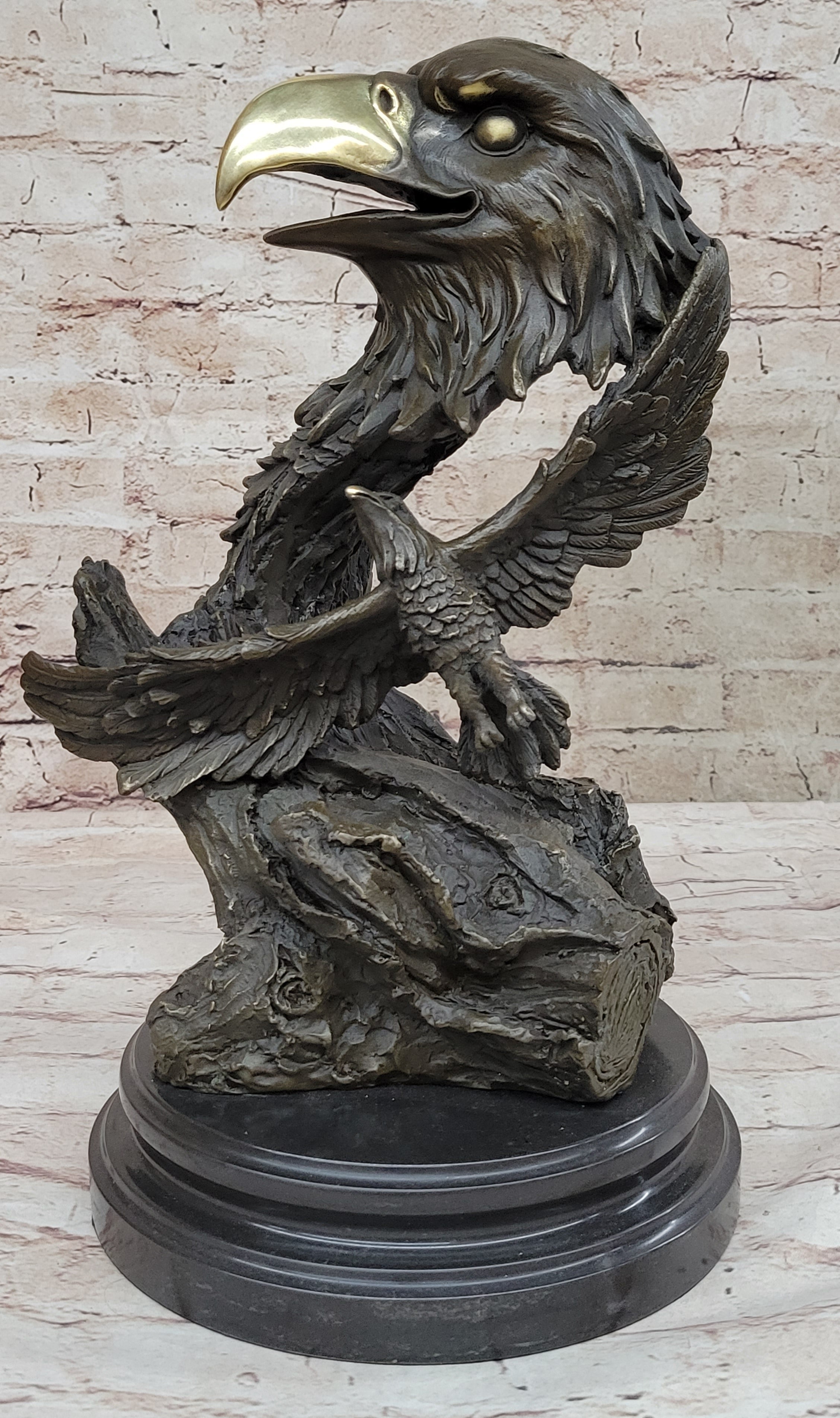 Milo Eagle Falcon Head Genuine Bronze Sculpture