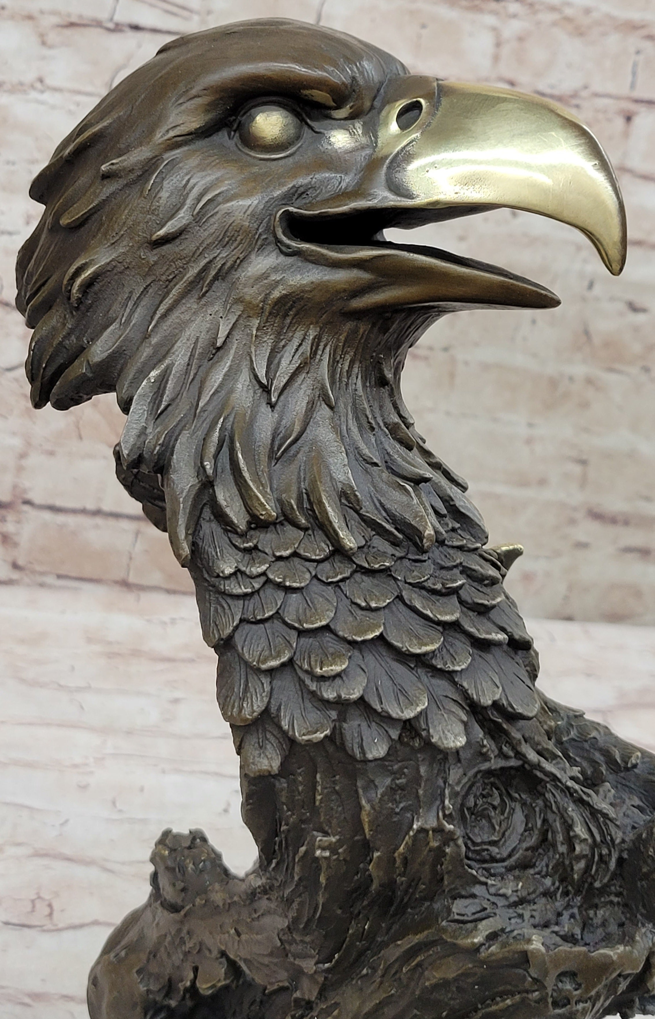 Milo Eagle Falcon Head Genuine Bronze Sculpture