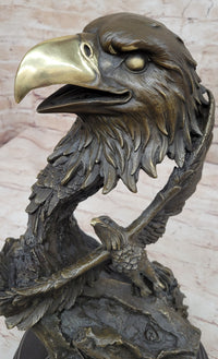 Milo Eagle Falcon Head Genuine Bronze Sculpture