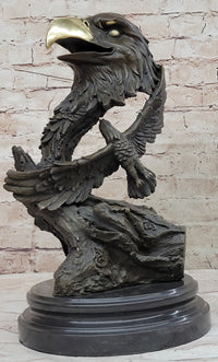 Milo Eagle Falcon Head Genuine Bronze Sculpture