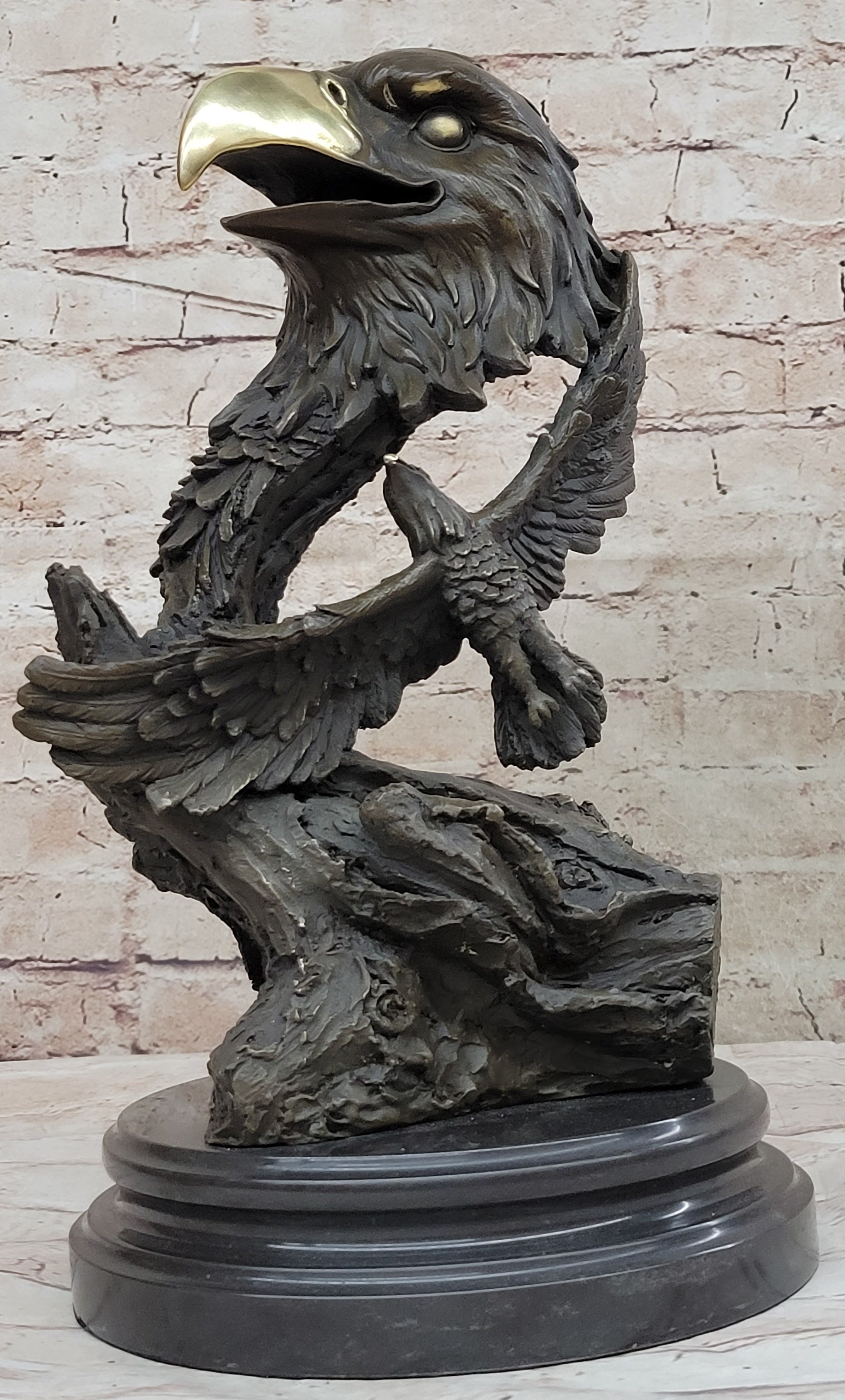 Milo Eagle Falcon Head Genuine Bronze Sculpture