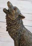 Howling Wolf Bronze Casting on Marble Base by Milo
