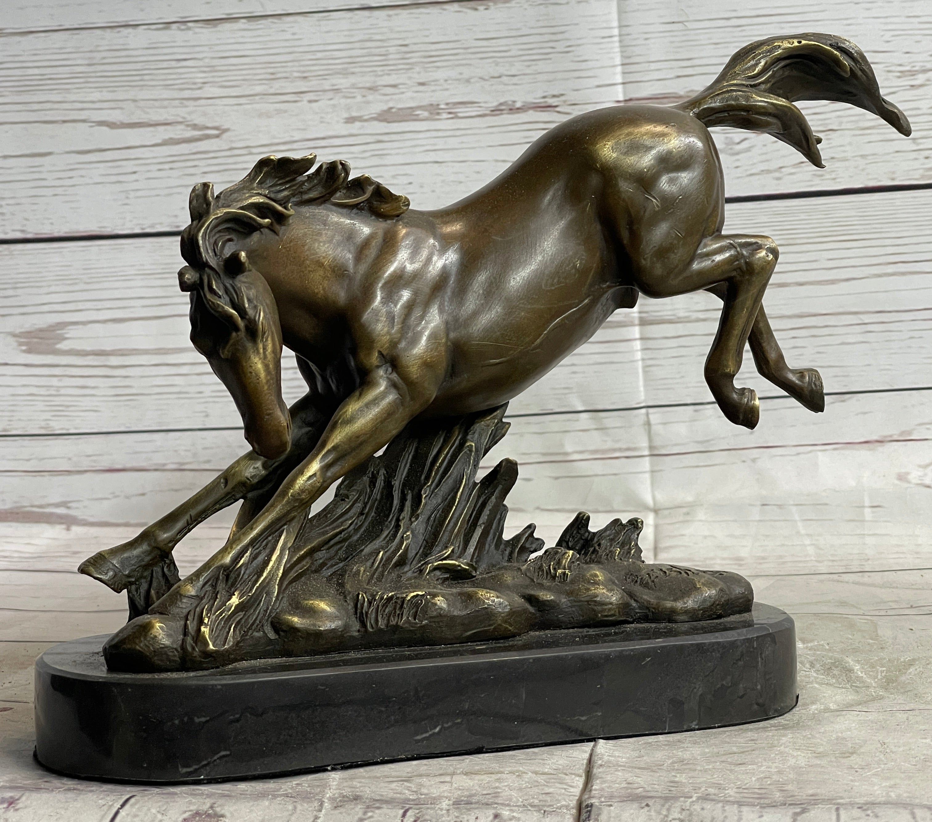 Signed Original Artwork by Fisher Wild Horse Bronze Sculpture