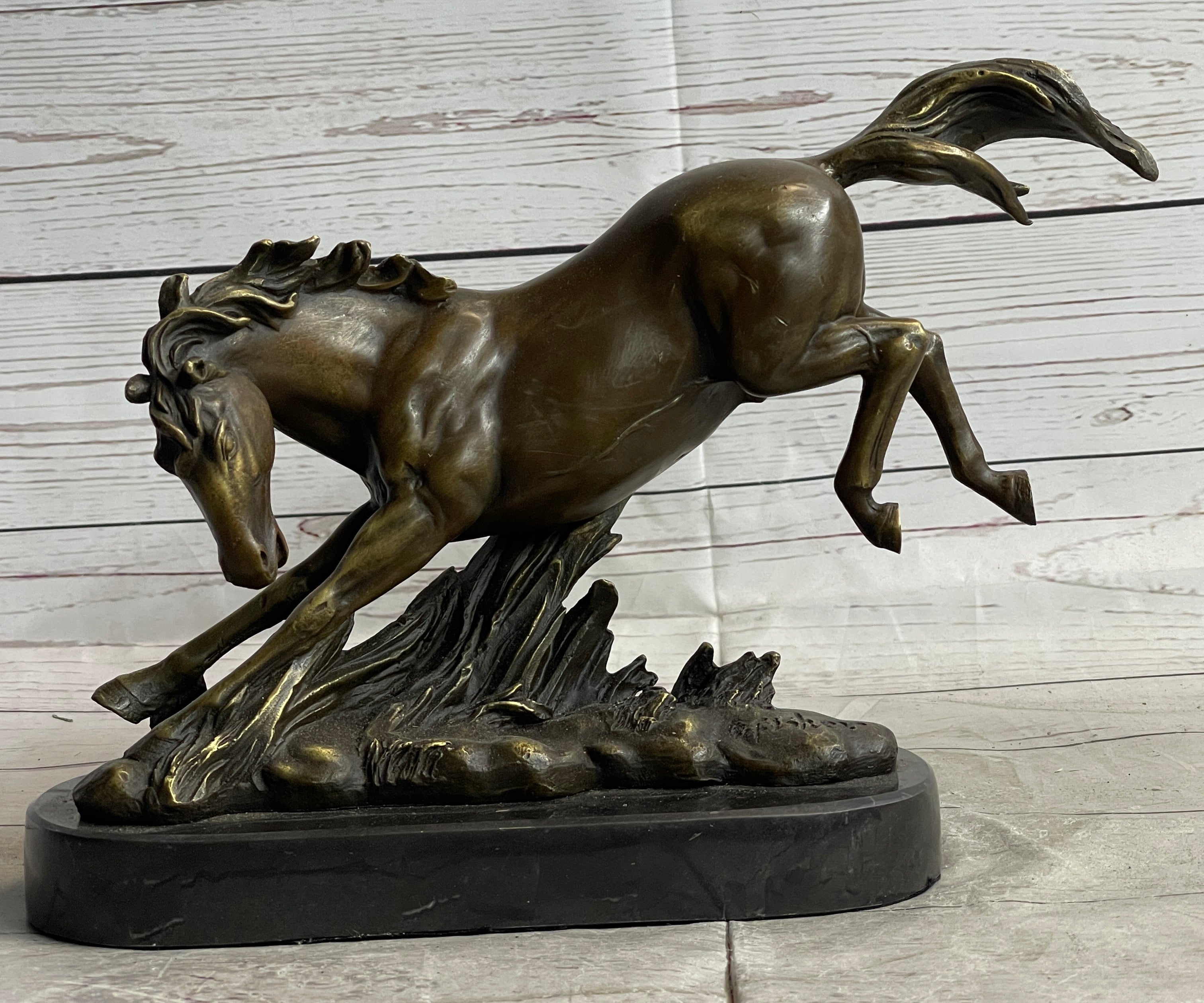 Signed Original Artwork by Fisher Wild Horse Bronze Sculpture
