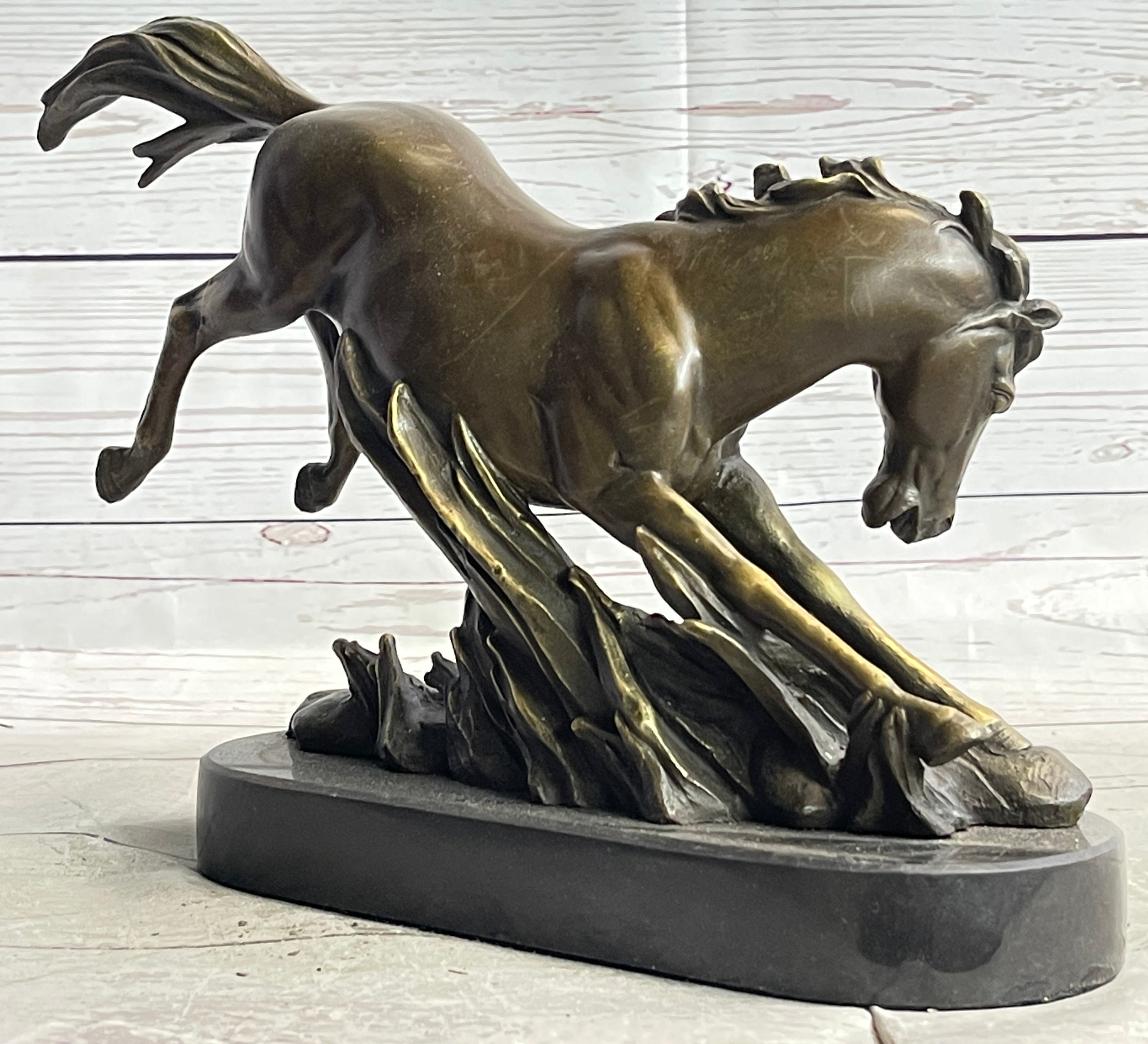 Signed Original Artwork by Fisher Wild Horse Bronze Sculpture