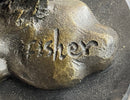 Signed Original Artwork by Fisher Wild Horse Bronze Sculpture