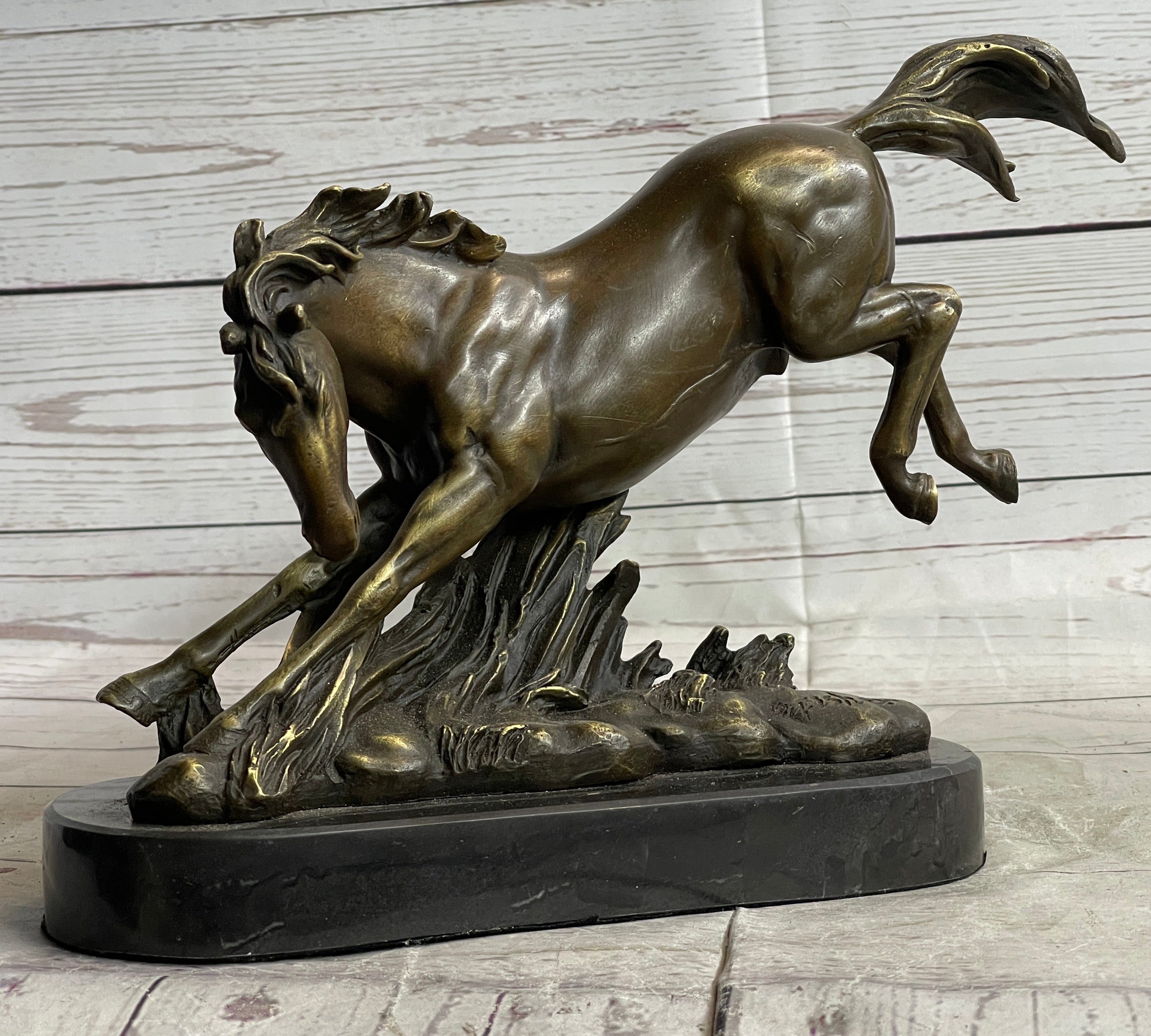 Signed Original Artwork by Fisher Wild Horse Bronze Sculpture