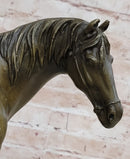 Large Loving Horse with Saddle Western Cowboy Bronze Sculpture