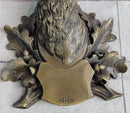 Deer Buck Stag Wall Mounted Bust Coat of Arms Bronze Sculpture